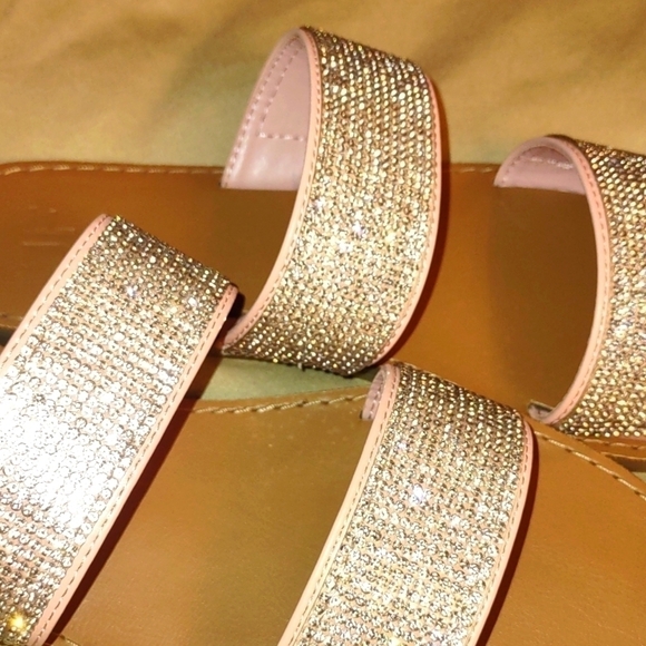 JUSTFAB "Cass" Pink w/Rhinestone Strap Sandals Size 7 BNIB - Picture 5 of 7